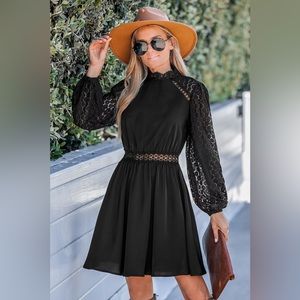 Cupshe Lace Mock Neck Mini Dress XL